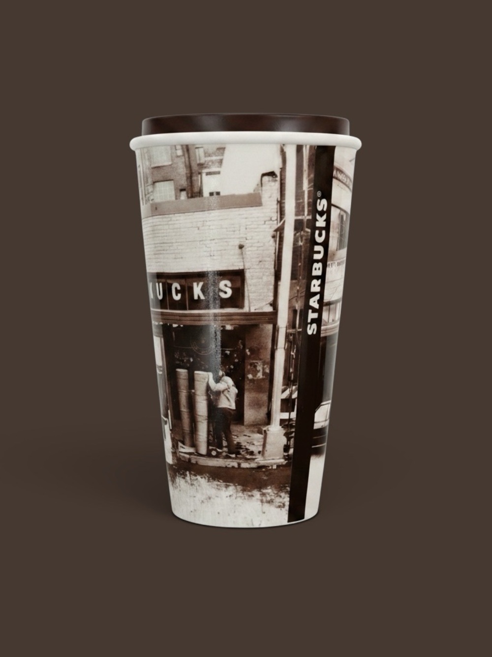 Starbucks Ceramic Monochrome 2016 City Photo Travel Cup - Sepia & White